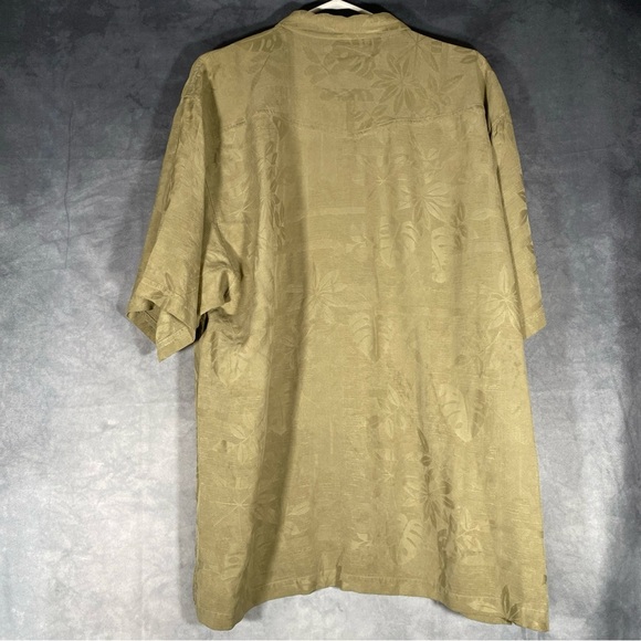 Vtg Tommy Bahama Silk Camp Shirt Mens XXL Floral Green Hawaiian Button Up - Picture 4 of 8